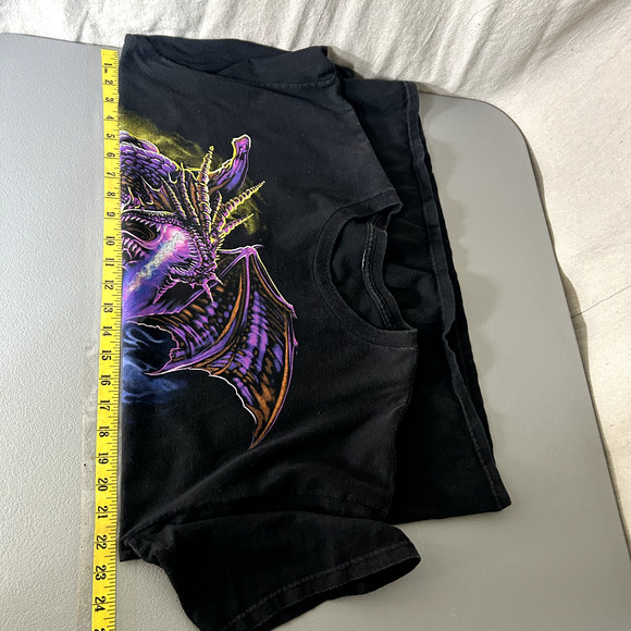 Vintage Mens Dragon Shirt Size M Y2K Medieval Castle Goth ASO Kanye West Mask - Picture 6 of 8